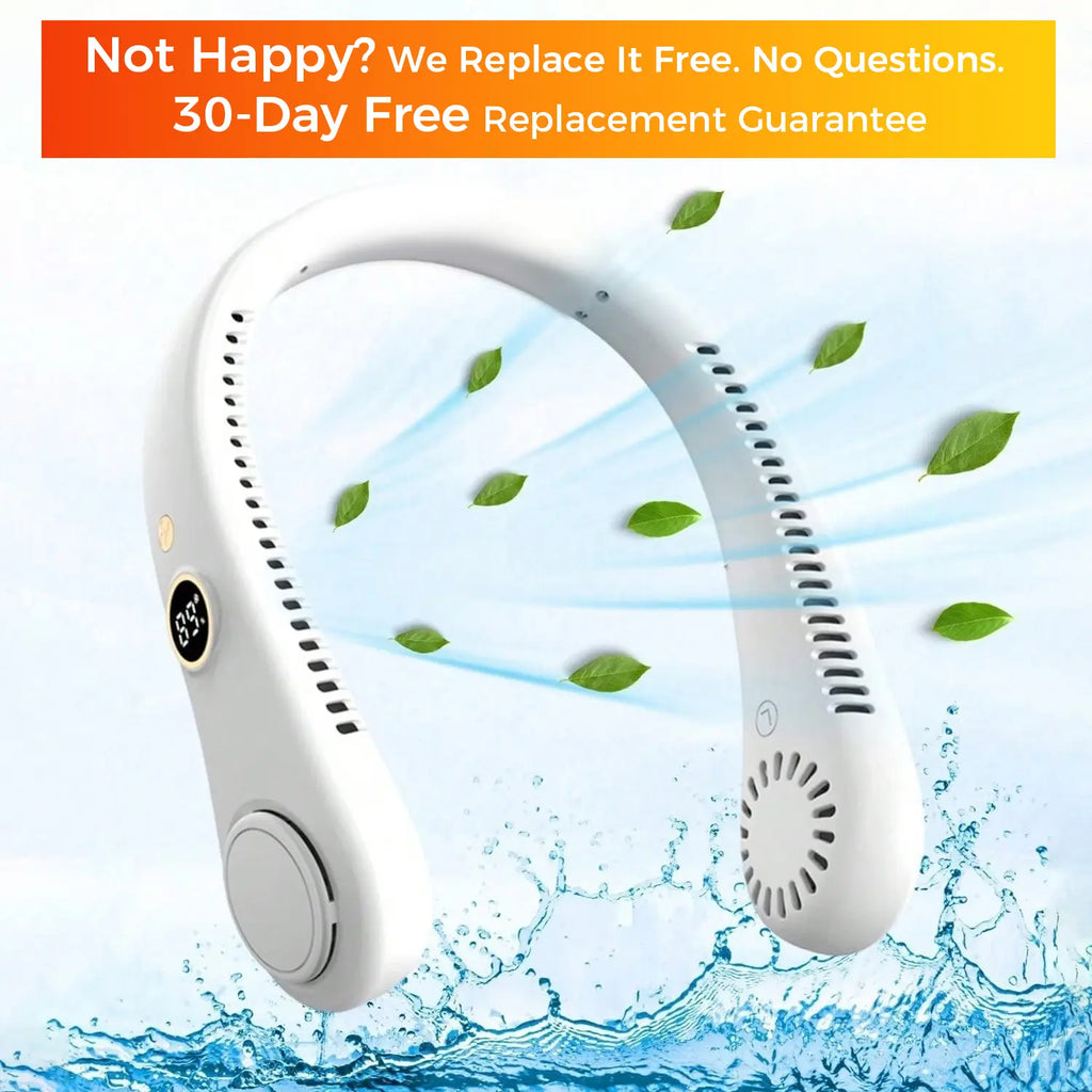 Portable Neck Fan, USB Fan With 5-Speed Adjustment And Digital Display; Mini Portable Bladeless Fan For Home/Office/Sports/Outdoor Use, 360° Cooling, Silent Operation, High Airflow, Ideal Gift For Valentine's Day/Birthday/Easter