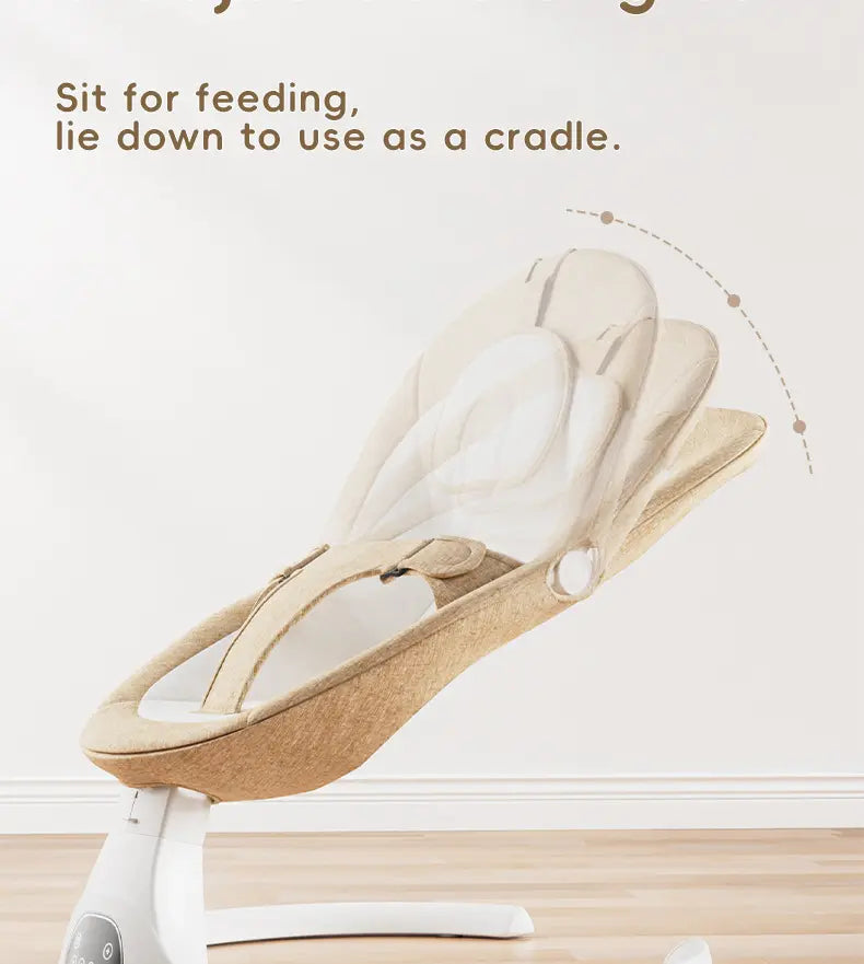 5-speed adjustable baby electric swing, portable anti-recline newborn rocking chair