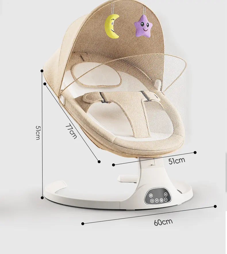 5-speed adjustable baby electric swing, portable anti-recline newborn rocking chair