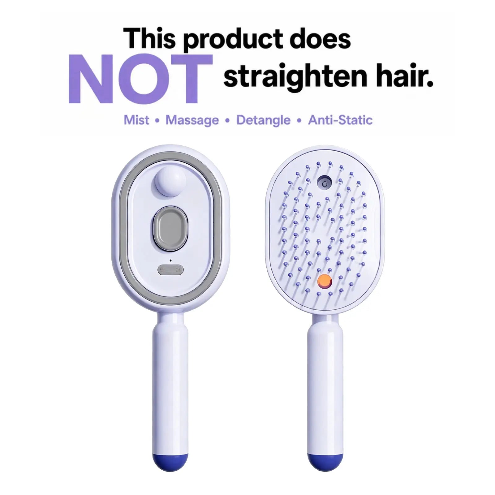 Electric Spray Air Cushion Massage Comb | Self-Cleaning Anti-Tangle | Essential Oil Mist Hair Care Comb | Anti-Static Volumizing Aromatherapy Comb