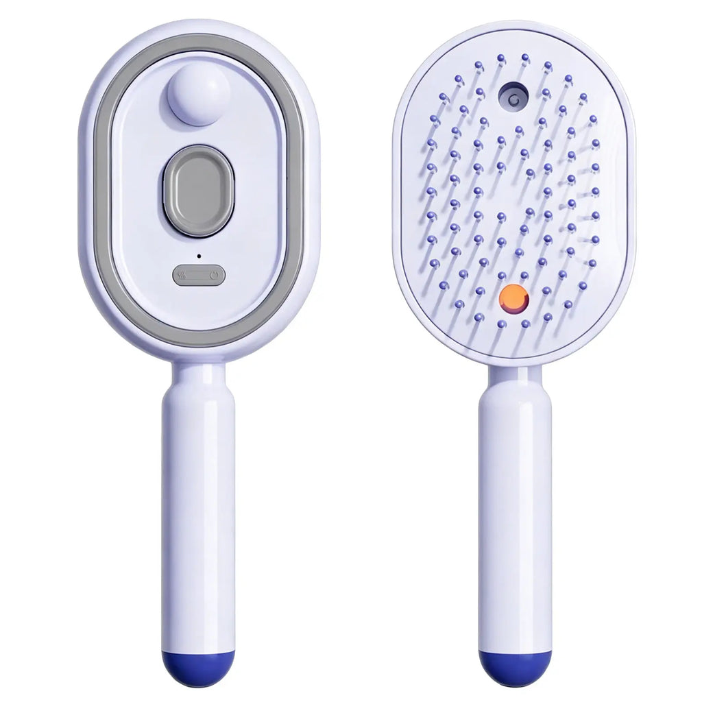 Electric Spray Air Cushion Massage Comb | Self-Cleaning Anti-Tangle | Essential Oil Mist Hair Care Comb | Anti-Static Volumizing Aromatherapy Comb