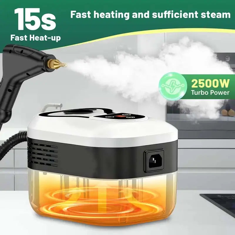 Father's Day Gifts Portable Handheld Steam Cleaner with 10 Accessories, Adjustable Levels, Fast Heat-Up Steamer for Kitchen, Bathroom, Tile & Car Cleaning | Efficient Grease Dirt Remover, All-in-One Steam Cleaner for Household & Auto Care