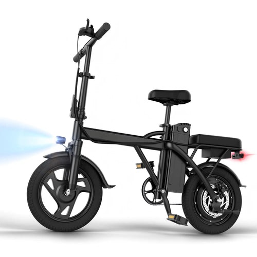 【Electric Bike】    Electric Bike | 750W Peak Power | Top Speed 22 MPH | 14" Pneumatic Tires | 22–40 Mile Range | Dual Seat | Single Brake Lever | Height Adjustable Seat