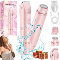 Women's Cordless 2-in-1 Electric Shaver & Trimmer - Dual-Head Titanium-Ceramic Blades, 10000RPM Motor, IPX7 Waterproof, Smooth Daily Facial & Bikini Hair Removal, Portable Gift Set with Handbag (Mother's Day Gift) Removable Steel, Beauty Products, Self Ca