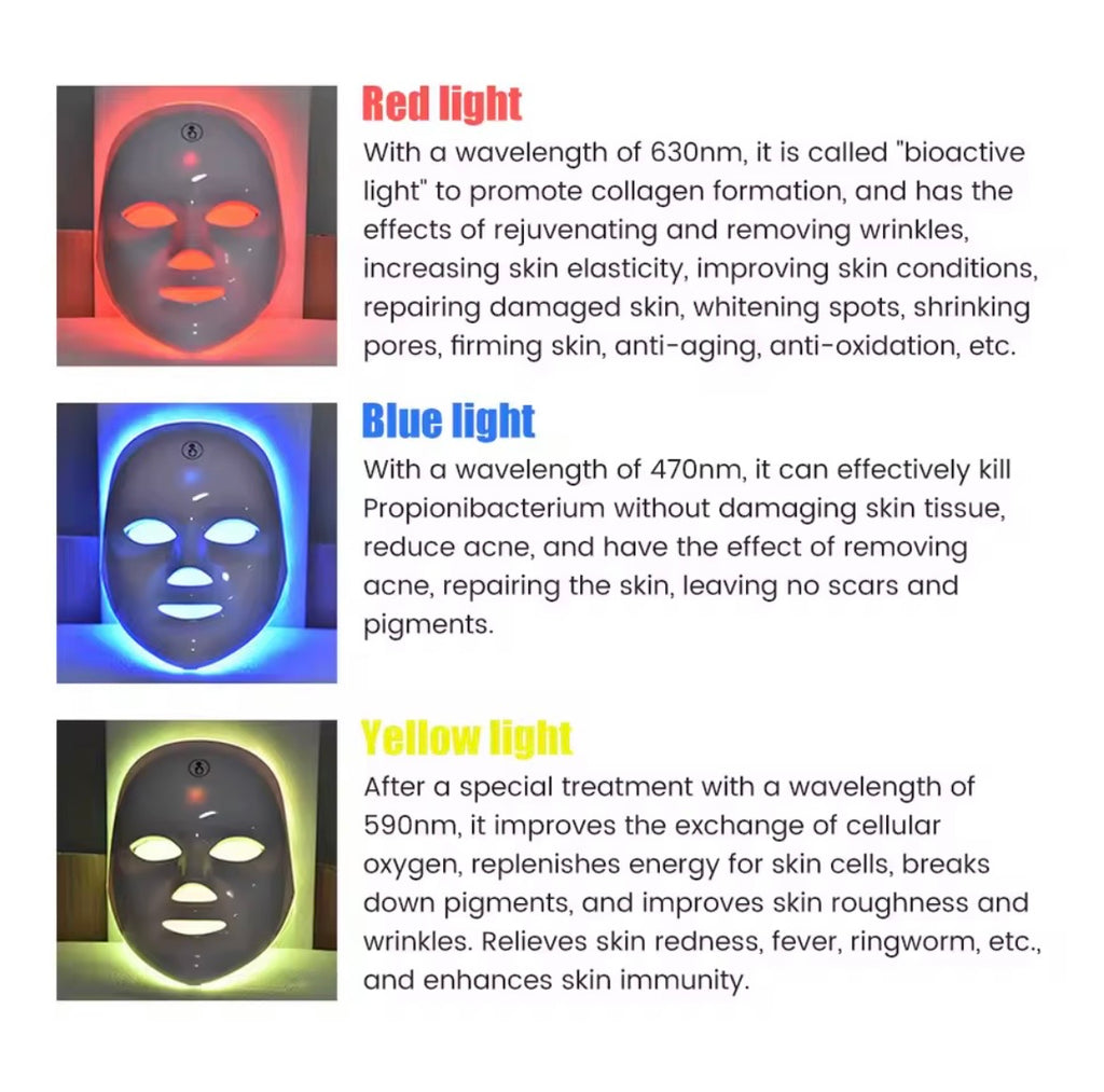 Red Light Therapy Face Mask 7-Colour Mode's