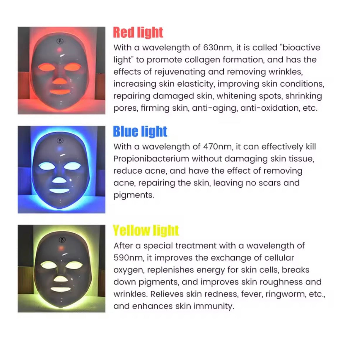 Red Light Therapy Face Mask 7-Colour Mode's
